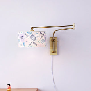 Linnea Patterned Fabric Plug-in Sconce