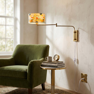Linnea Patterned Fabric Plug-in Sconce