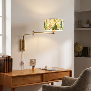 Linnea Patterned Fabric Plug-in Sconce
