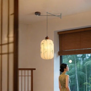 Linwood Fabric Swing Arm Pendant Lamp