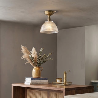 Lucien Prismatic Glass Flush Mount