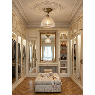 Lucien Prismatic Glass Flush Mount