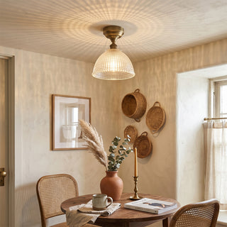 Lucien Prismatic Glass Flush Mount