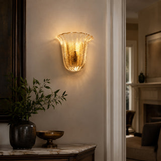 Margot Scalloped Glass Wall Sconce