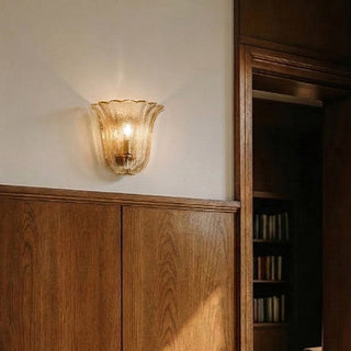 Margot Scalloped Glass Wall Sconce