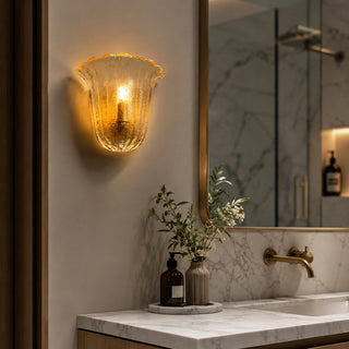 Margot Scalloped Glass Wall Sconce