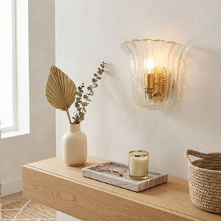 Margot Scalloped Glass Wall Sconce
