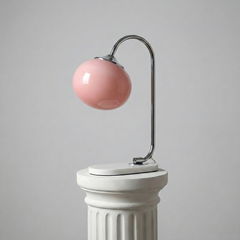 Chrome & Pink Glass