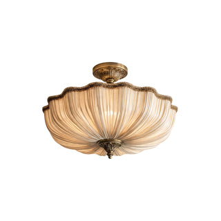 Mireille Scalloped Fabric Flush Mount