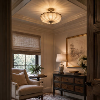 Mireille Scalloped Fabric Flush Mount
