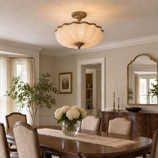 Mireille Scalloped Fabric Flush Mount