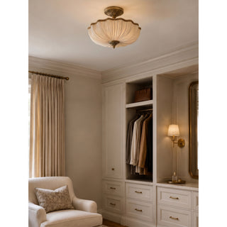 Mireille Scalloped Fabric Flush Mount