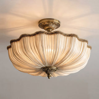 Mireille Scalloped Fabric Flush Mount