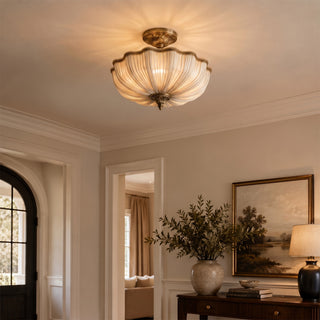 Mireille Scalloped Fabric Flush Mount
