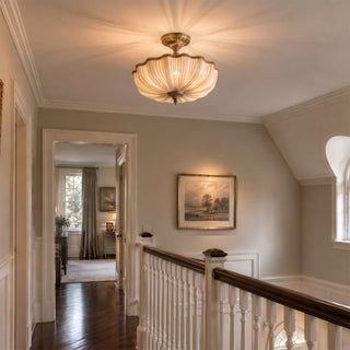 Mireille Scalloped Fabric Flush Mount