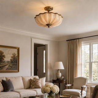 Mireille Scalloped Fabric Flush Mount