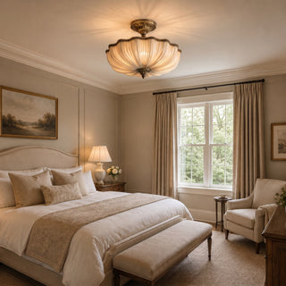 Mireille Scalloped Fabric Flush Mount