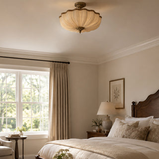 Mireille Scalloped Fabric Flush Mount