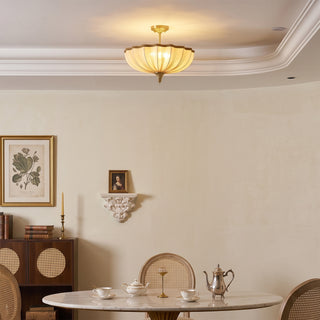 Mireille Scalloped Fabric Semi-Flush Mount