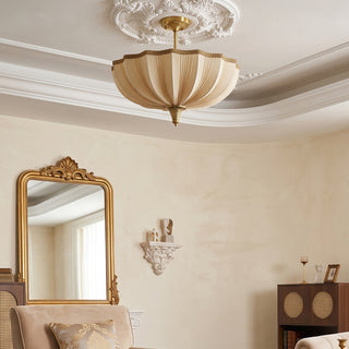 Mireille Scalloped Fabric Semi-Flush Mount