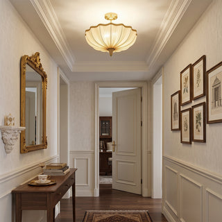 Mireille Scalloped Fabric Semi-Flush Mount