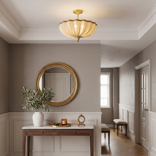 Mireille Scalloped Fabric Semi-Flush Mount