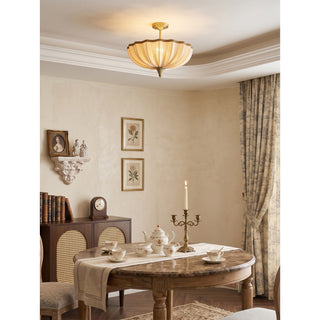 Mireille Scalloped Fabric Semi-Flush Mount