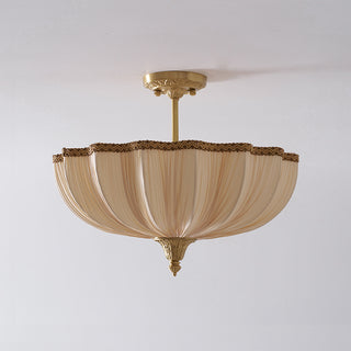 Mireille Scalloped Fabric Semi-Flush Mount