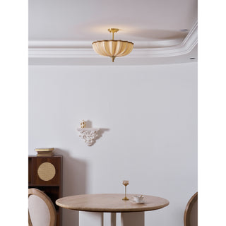 Mireille Scalloped Fabric Semi-Flush Mount