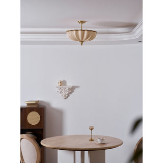 Mireille Scalloped Fabric Semi-Flush Mount