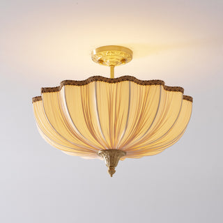 Mireille Scalloped Fabric Semi-Flush Mount