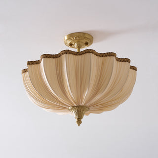 Mireille Scalloped Fabric Semi-Flush Mount