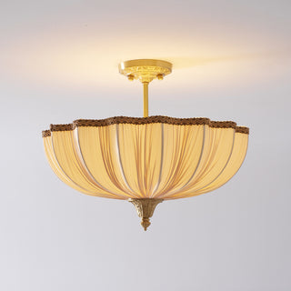 Mireille Scalloped Fabric Semi-Flush Mount