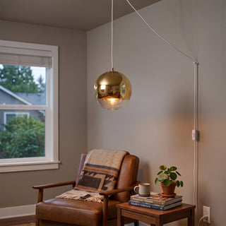 Mirror Ball Plug-in Swag Light