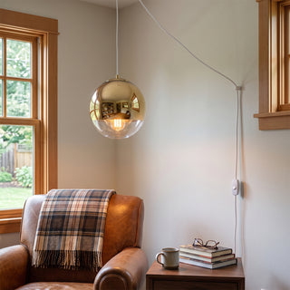 Mirror Ball Plug-in Swag Light