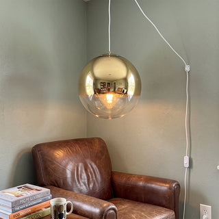 Mirror Ball Plug-in Swag Light