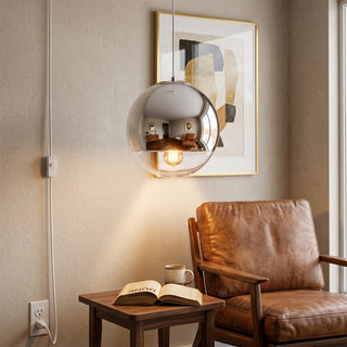 Mirror Ball Plug-in Swag Light