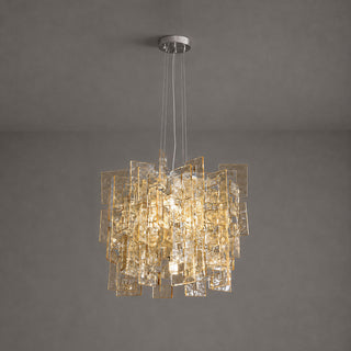 Nexus Layered Ice Glass Pendant Lamp