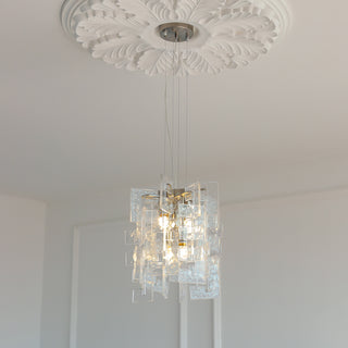 Nexus Layered Ice Glass Pendant Lamp