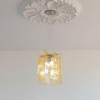 Nexus Layered Ice Glass Pendant Lamp
