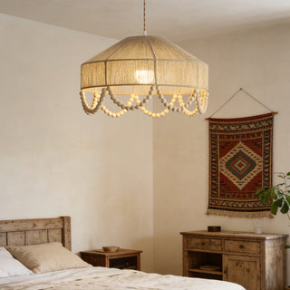 Orelia Beaded Hemp Chandelier