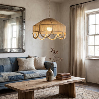 Orelia Beaded Hemp Chandelier