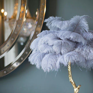 Ostrich Feather Table Lamp 29.5"