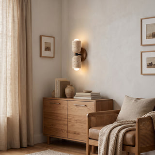 Capsula Travertine Bidirectional Sconce