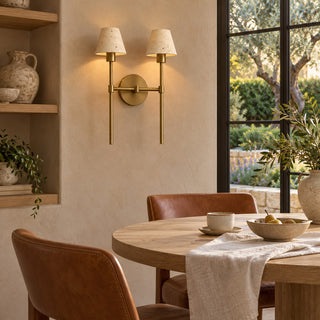 Duvessa Travertine Double Sconce