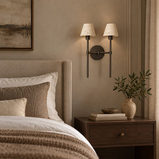 Duvessa Travertine Double Sconce