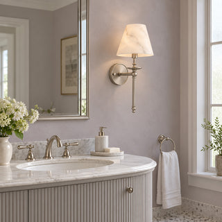 Elora Bobeche Alabaster Sconce