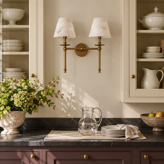 Elora Bobeche Alabaster Sconce