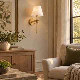 Elora Bobeche Alabaster Sconce