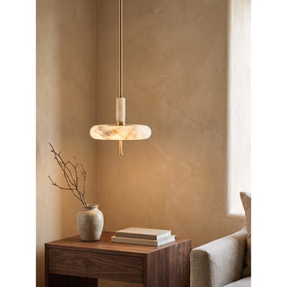 Equinox Alabaster Disc Pendant Light
